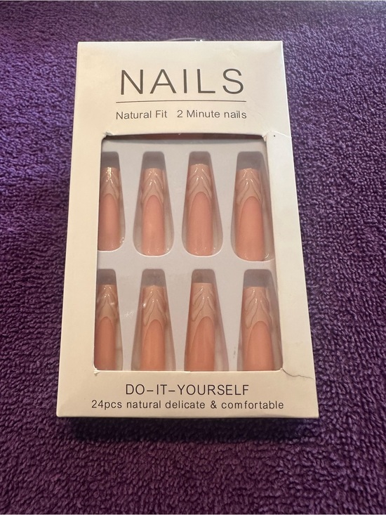 Other - Press-On Nails Set - Peach Nude with Subtle Marbling